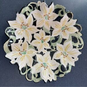 One of a kind Lace Lilly Bowl. Functional Art. Handmade.